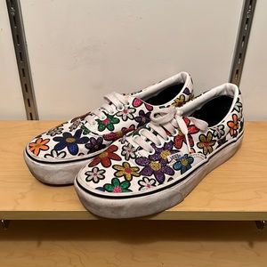 Floral Glitter Vans